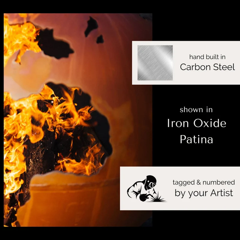 Third Rock Gas Fire Pit in Steel - Fire Pit Art