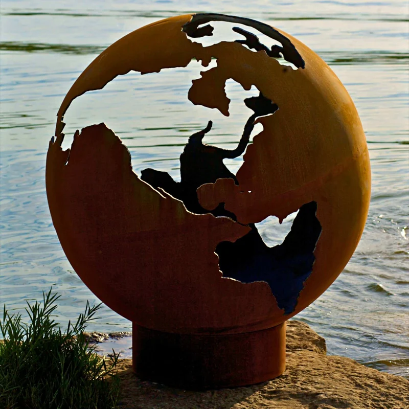 Third Rock Gas Fire Pit in Steel - Fire Pit Art