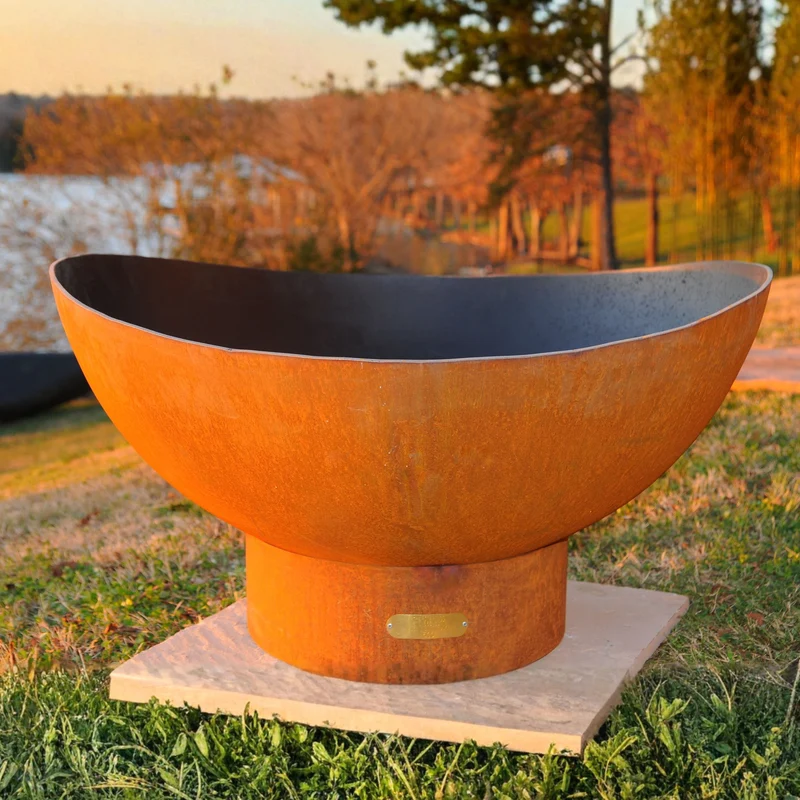 Scallop/Tidal Gas Fire Pit in Steel - Fire Pit Art