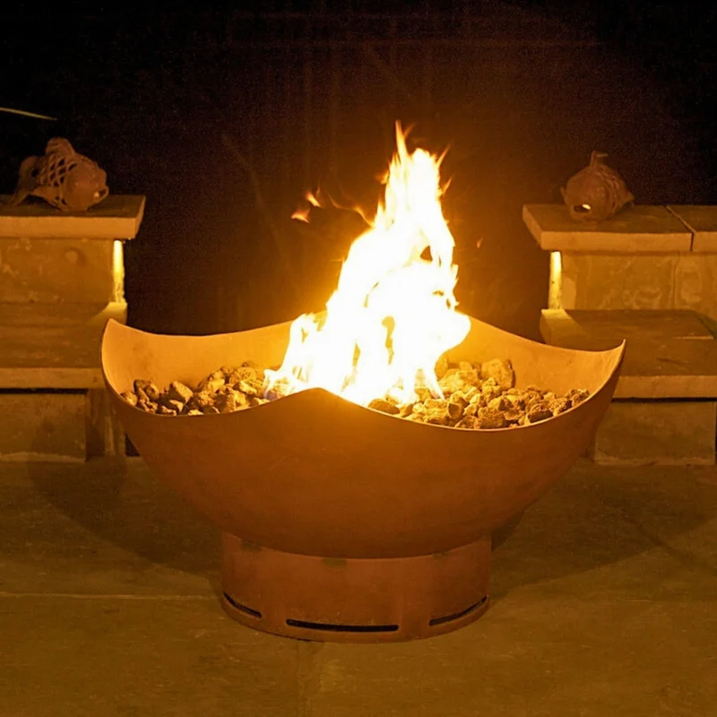 Manta Ray Gas Fire Pit in Steel - Fire Pit Art