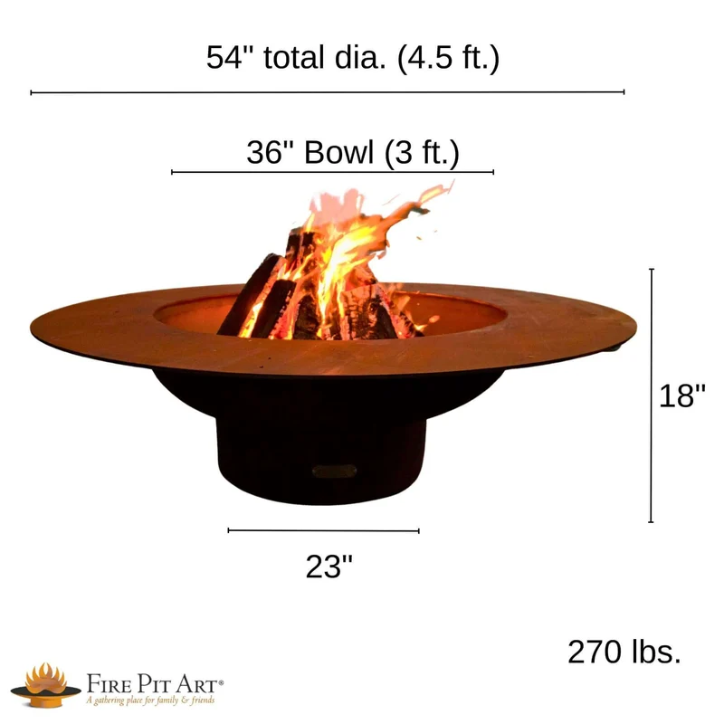 Magnum Gas Fire Pit in Steel - Fire Pit Art