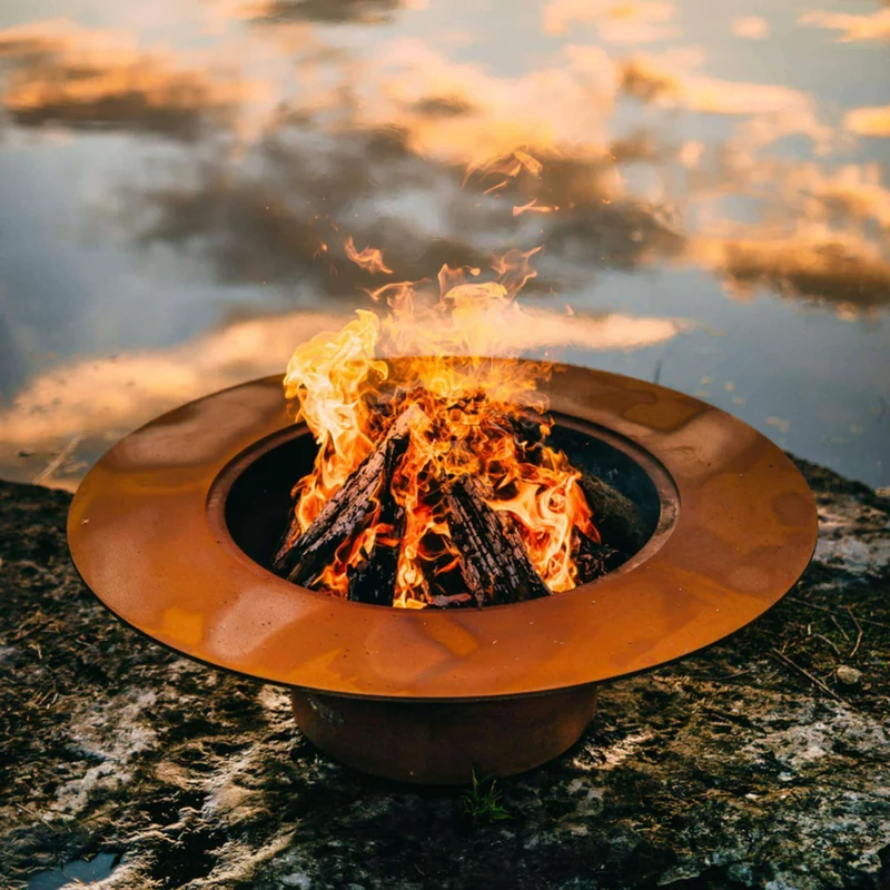 Magnum Gas Fire Pit in Steel - Fire Pit Art