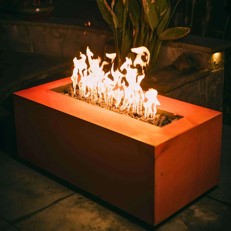 Linear Series Gas Fire Pit in Steel - Fire Pit Art