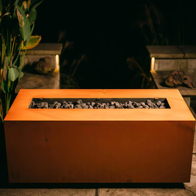 Linear Series Gas Fire Pit in Steel - Fire Pit Art