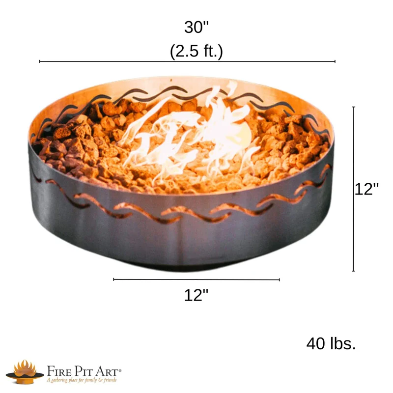 Fire Surfer Portable Gas Fire Pit in Steel - Fire Pit Art