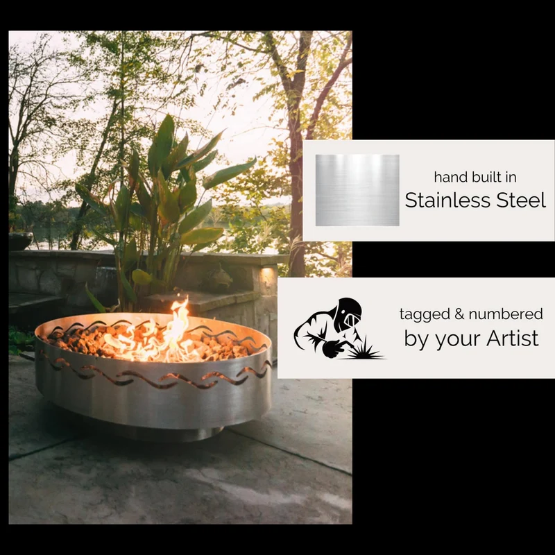Fire Surfer Portable Gas Fire Pit in Steel - Fire Pit Art
