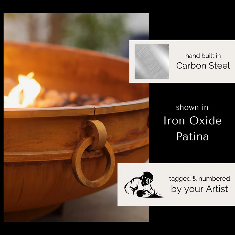 Emperor Gas Fire Pit in Steel - Fire Pit Art