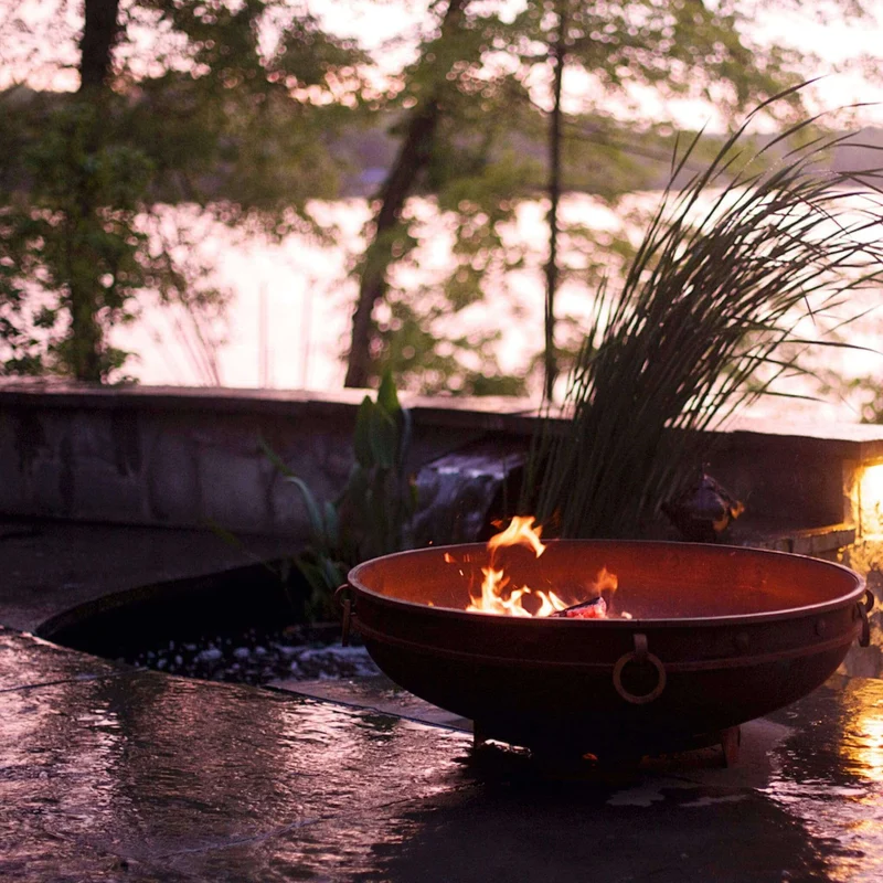 Emperor Gas Fire Pit in Steel - Fire Pit Art