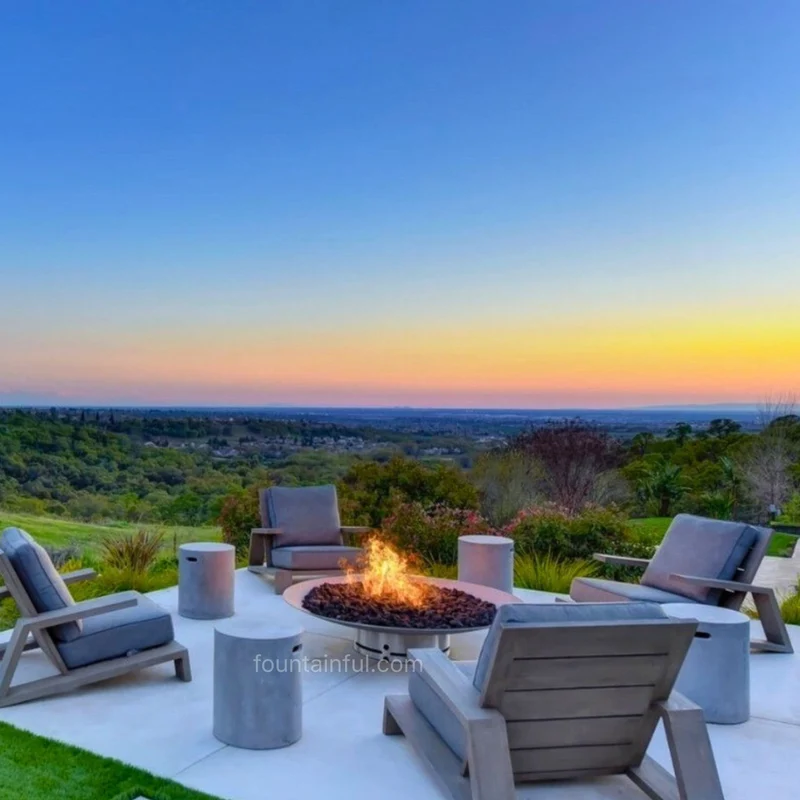 Bella Vita Series Gas Fire Pit in Steel - Fire Pit Art