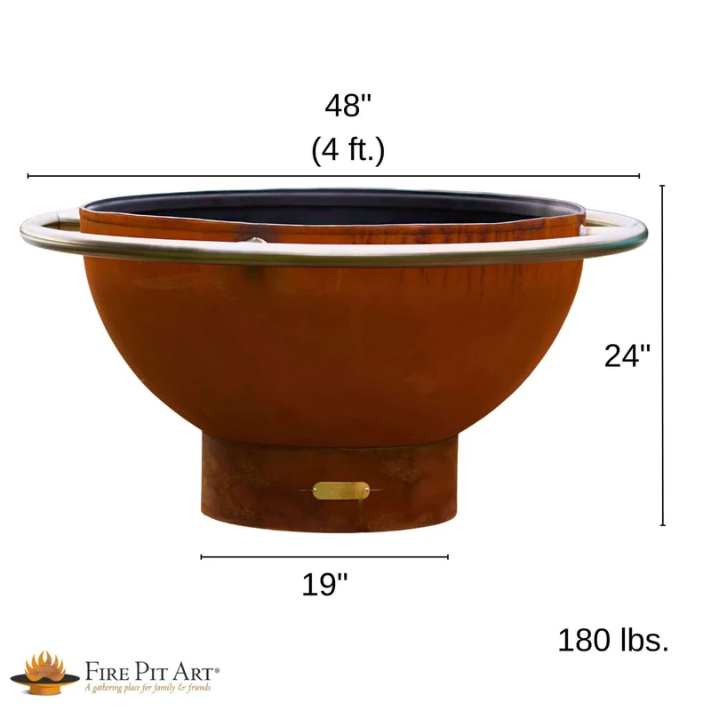 Bella Luna Gas Fire Pit in Steel - Fire Pit Art
