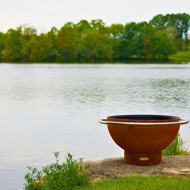 Bella Luna Gas Fire Pit in Steel - Fire Pit Art
