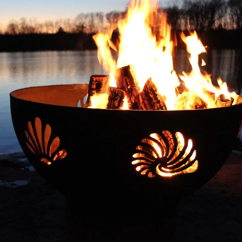 Beachcomber Gas Fire Pit in Steel - Fire Pit Art