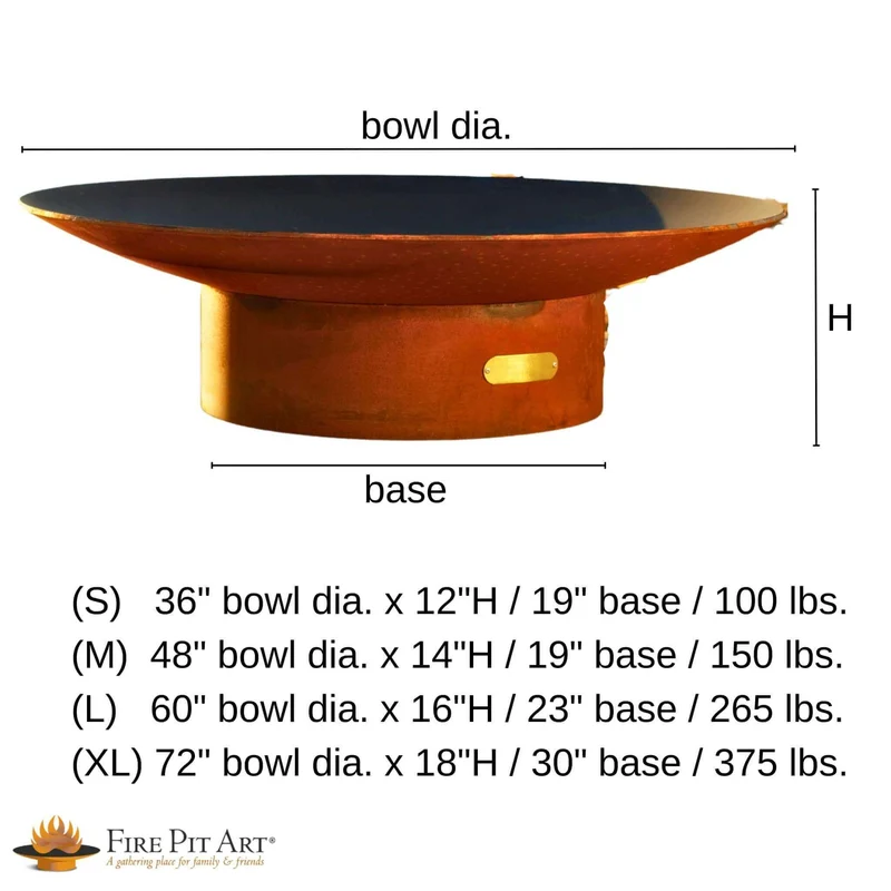 Asia Series Wok-Style Wood Burning Fire Pit in Steel - Fire Pit Art