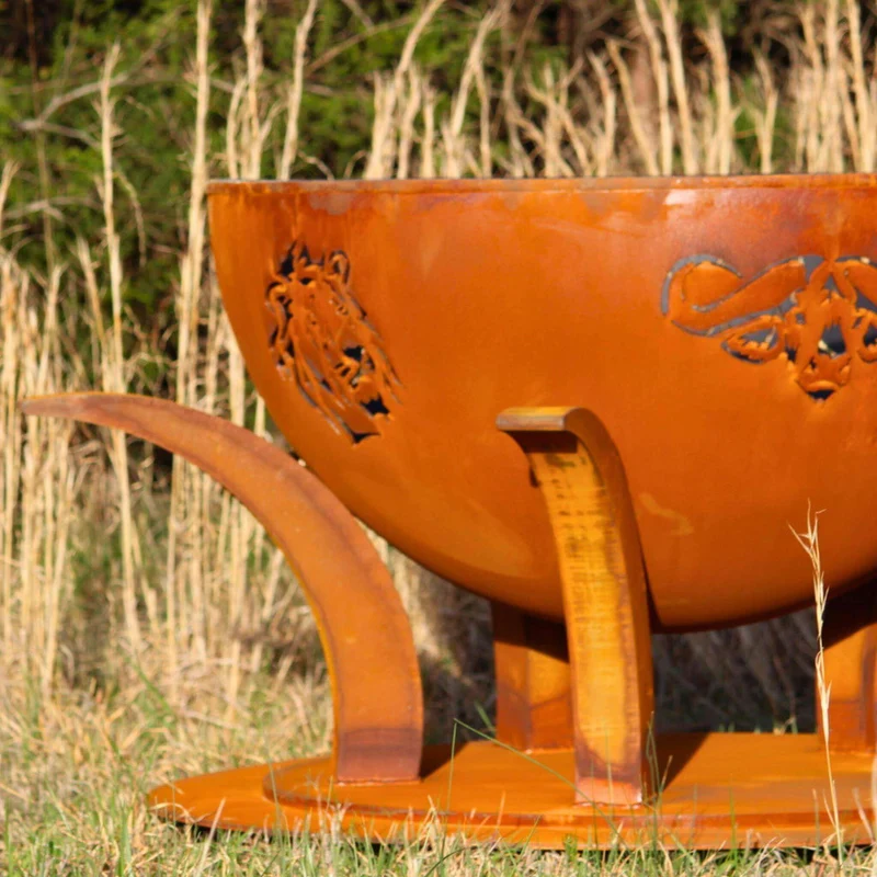 Africa's Big Five Gas Fire Pit in Steel - Fire Pit Art