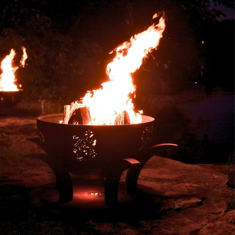 Africa's Big Five Gas Fire Pit in Steel - Fire Pit Art