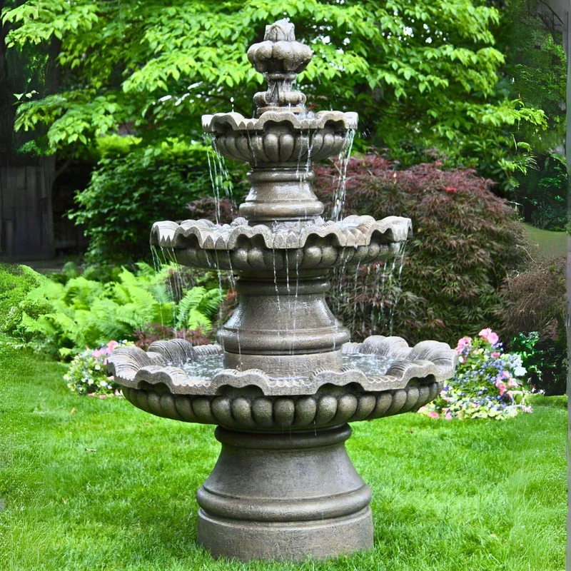 Renault 3-Tier Concrete Fountain - Massarellis #3852