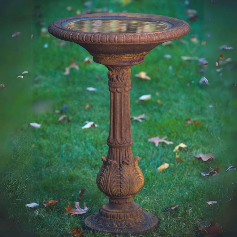 Victorian Fern Leaf Concrete Bird Bath - Massarellis #9703