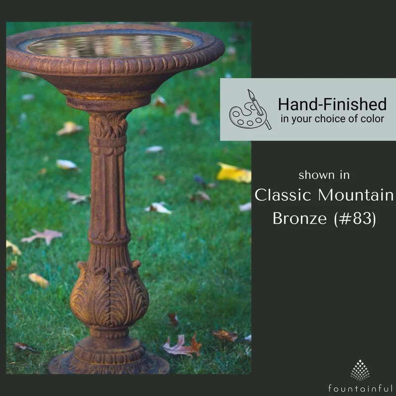 Victorian Fern Leaf Concrete Bird Bath - Massarellis #9703