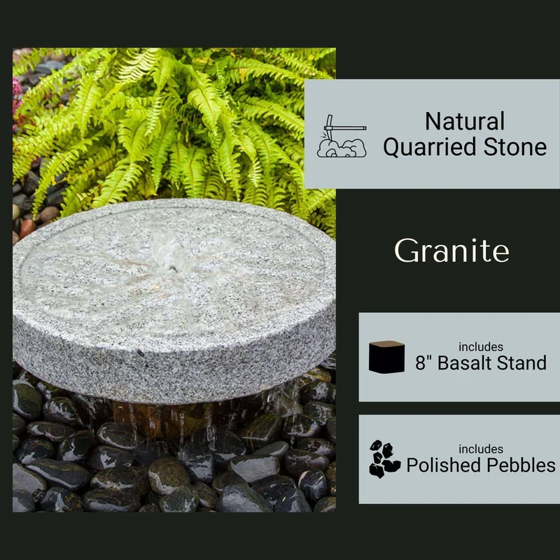 Granite Millstone "Angled" Fountain - Complete Kit - Blue Thumb