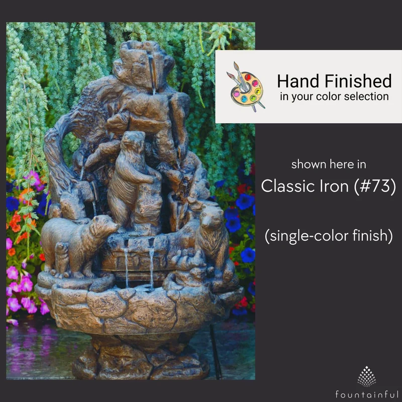 Bears Wildlife Concrete Fountain - Massarellis #3351