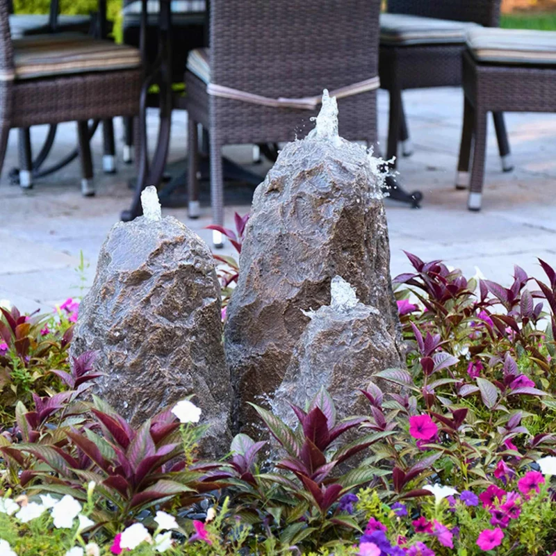 Triple Matterhorn GFRC Boulder Fountain - Complete Kit - Blue Thumb