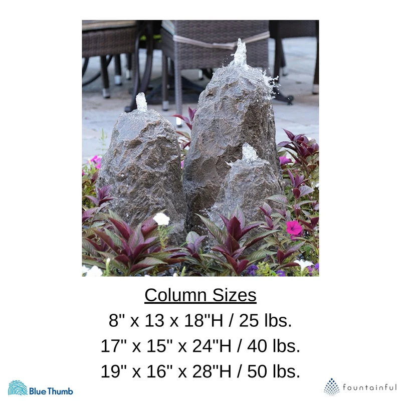 Triple Matterhorn GFRC Boulder Fountain - Complete Kit - Blue Thumb