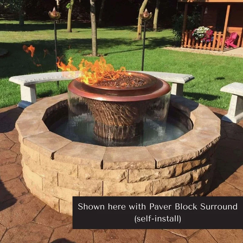 Olympian 360° Spill Round Fire & Water Fountain - Outdoor Plus