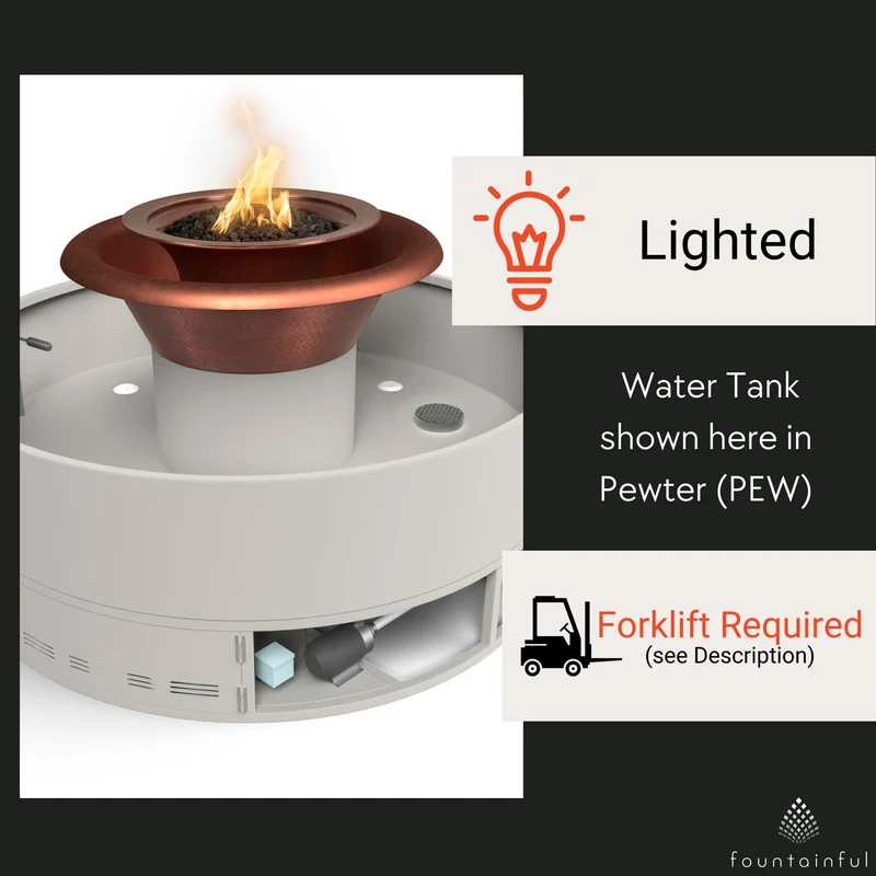 Olympian 360° Spill Round Fire & Water Fountain - Outdoor Plus
