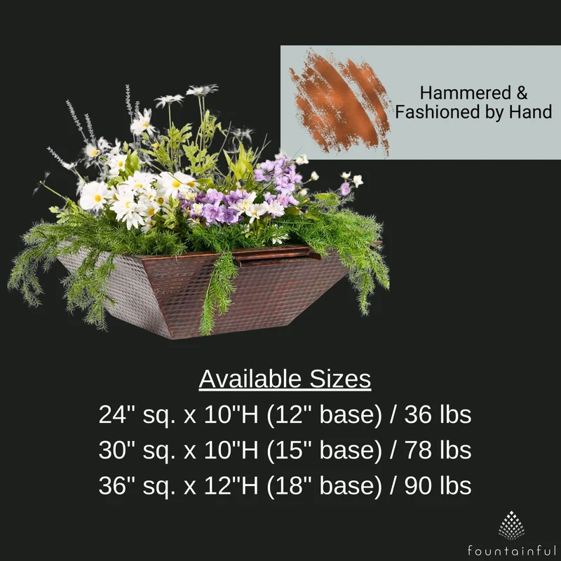Maya Copper Planter & Water Bowl - The Outdoor Plus