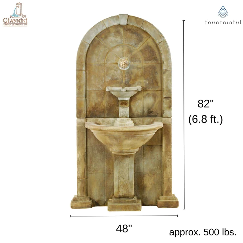 Amalfi Concrete Wall Fountain - Giannini #1135