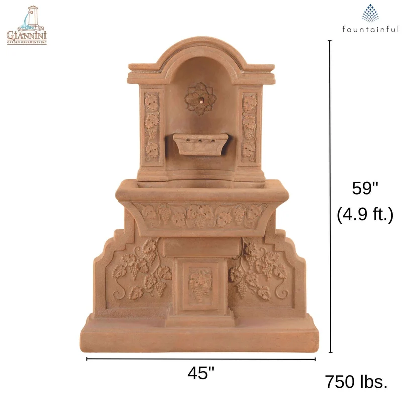 Uva Concrete Wall Fountain - Giannini #1225