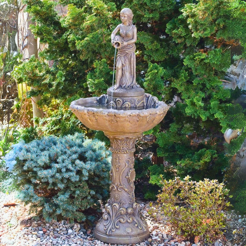 Girl Holding Jug 1-Tier Fountain - Massarellis #3468