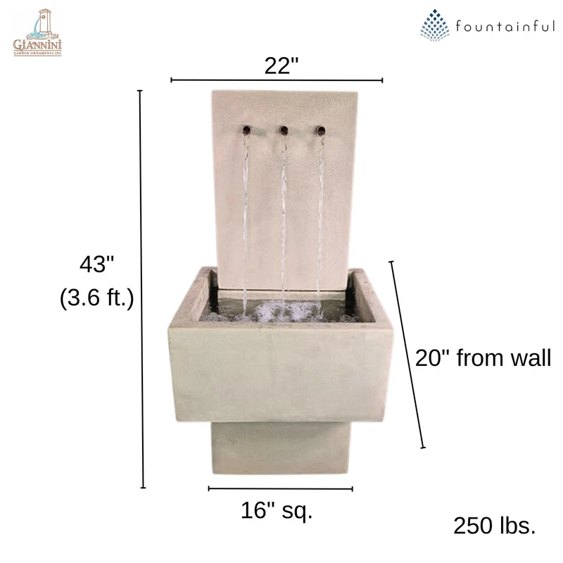Tribus Patio Concrete Wall Fountain - Giannini #1776