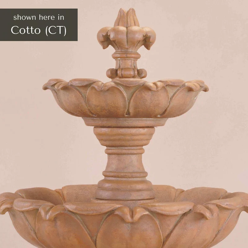 Gardenia 3-Tier Concrete Pond Fountain - Giannini #1807