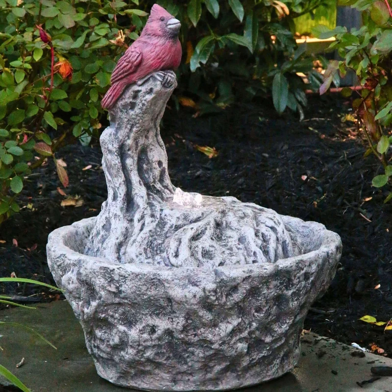 Cardinal Concrete Fountainette Parva w/Lights - Massarellis #3947