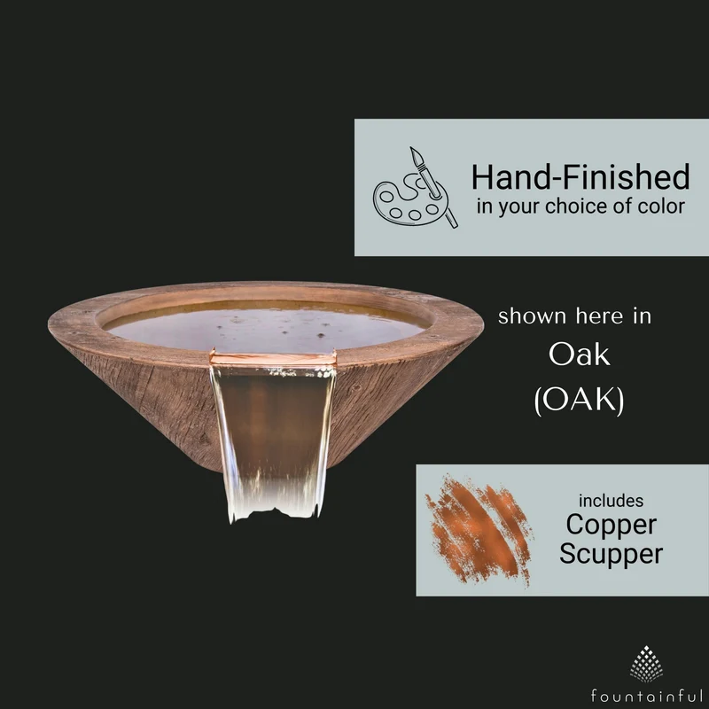 Cazo "Woodgrain" Concrete Water Bowl - The Outdoor Plus
