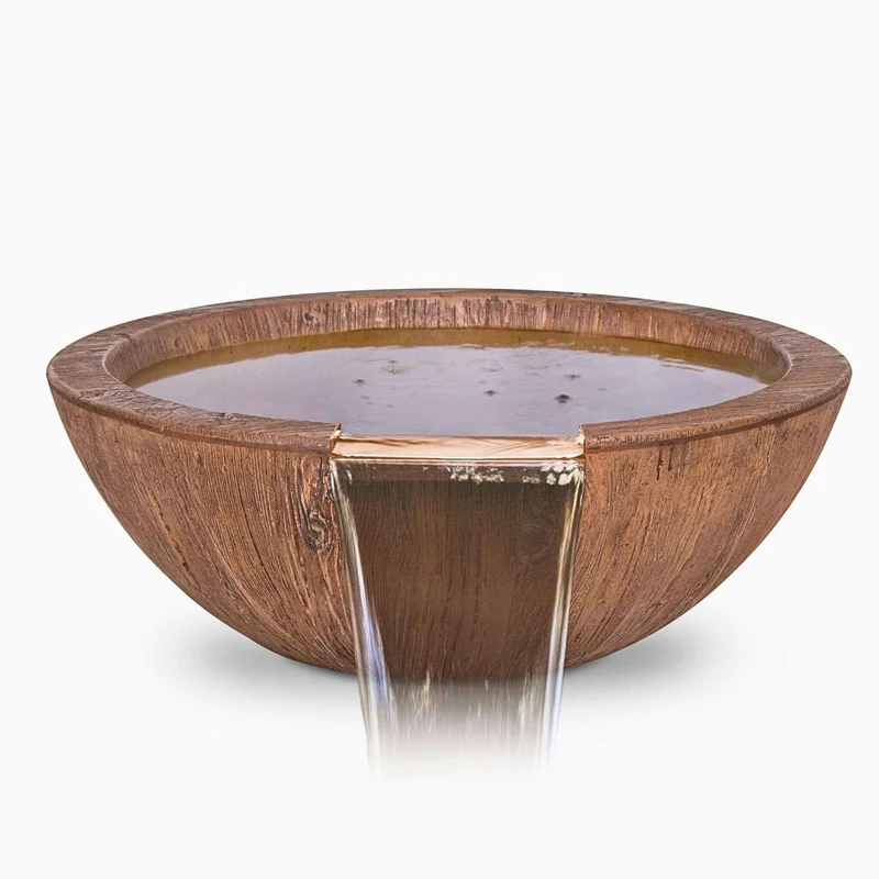 Sedona "Woodgrain" Concrete Water Bowl - The Outdoor Plus