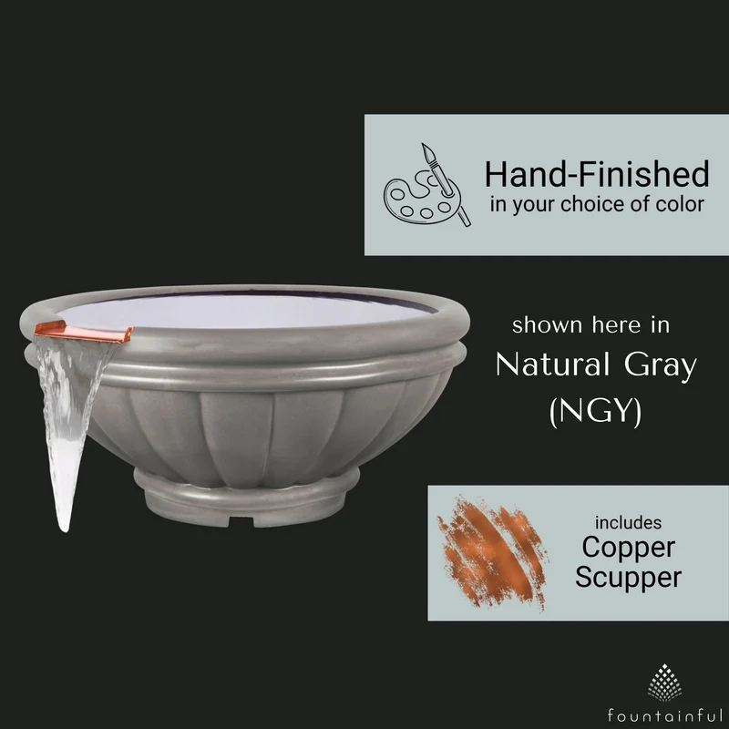 Roma Concrete Water Bowl - The Outdoor Plus