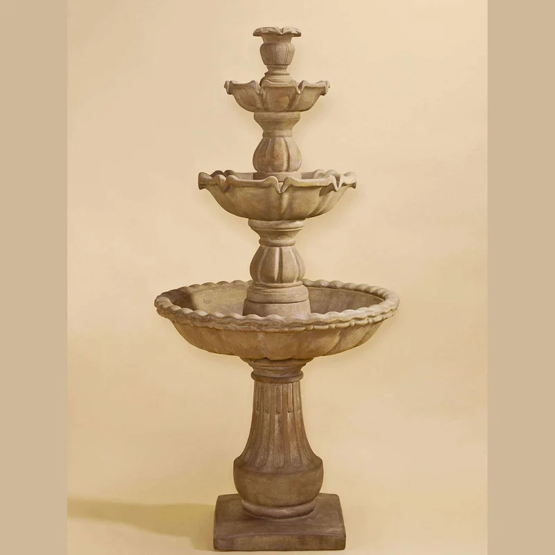 Gaetana 3-Tier Concrete Fountain - Giannini #1621
