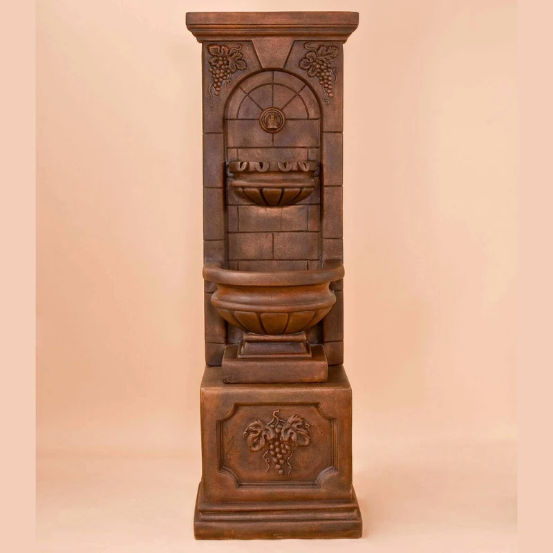 St. Helena Concrete Wall Fountain w/Base - Giannini #1577