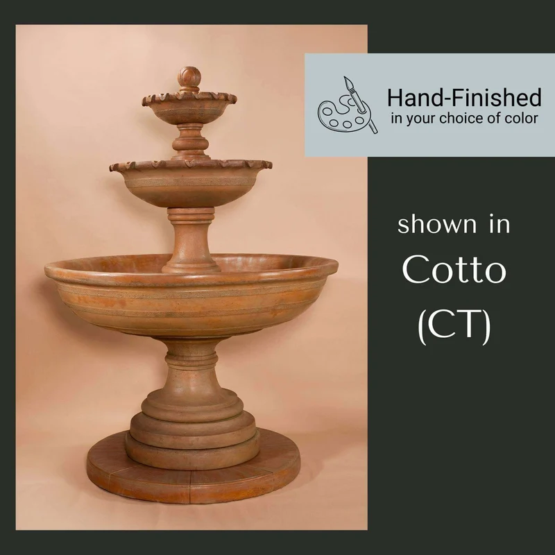 Porta Elisa 3-Tier Concrete Fountain - Giannini #1615
