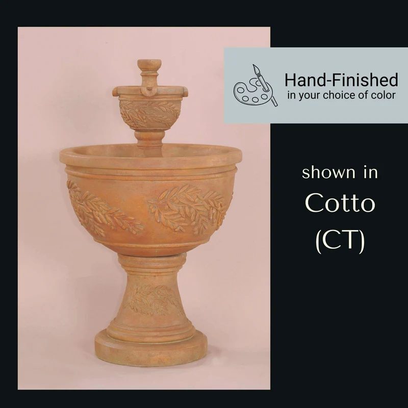 Oliva 2-Tier Concrete Fountain - Giannini #1129