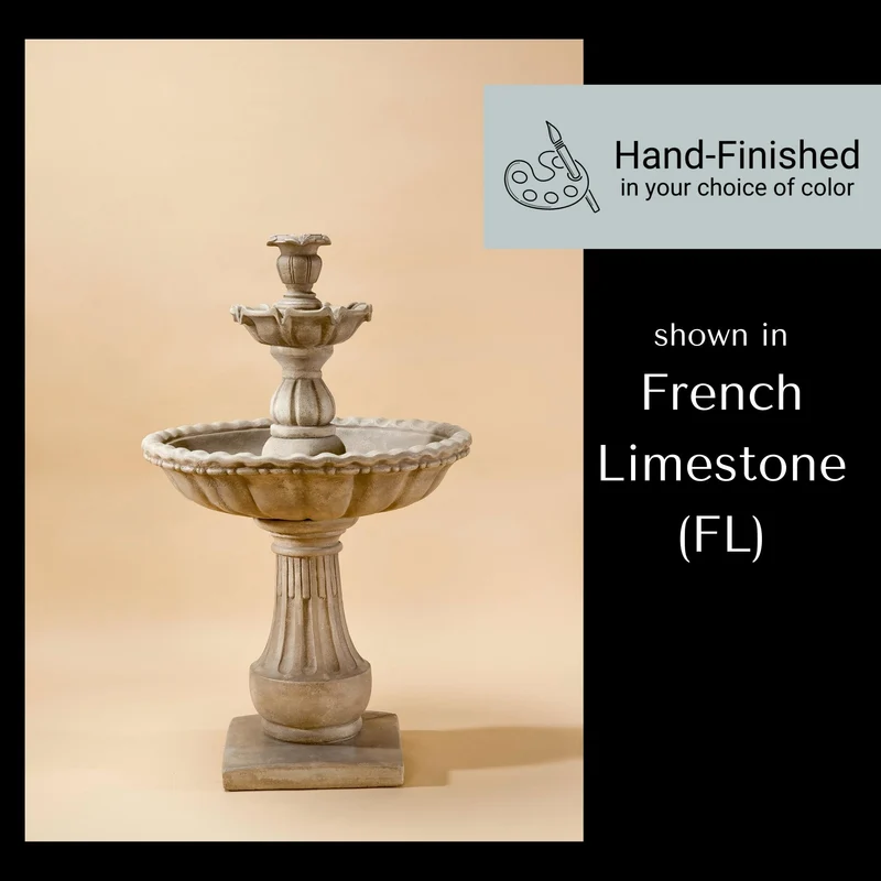 Gaetana 2-Tier Concrete Fountain - Giannini #1671