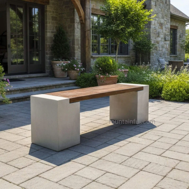 California Concrete Garden Bench - Giannini #580