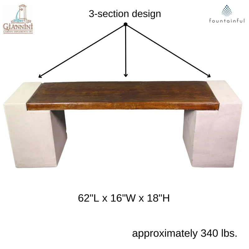 California Concrete Garden Bench - Giannini #580