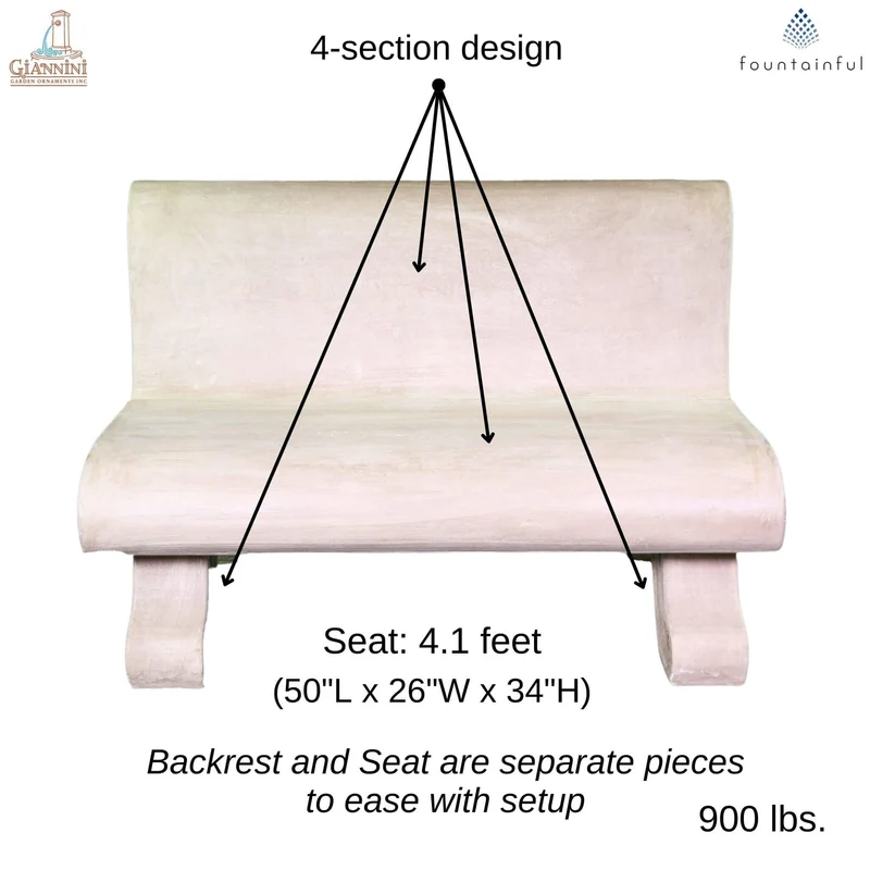 Moderna Concrete Garden Bench - Giannini #578