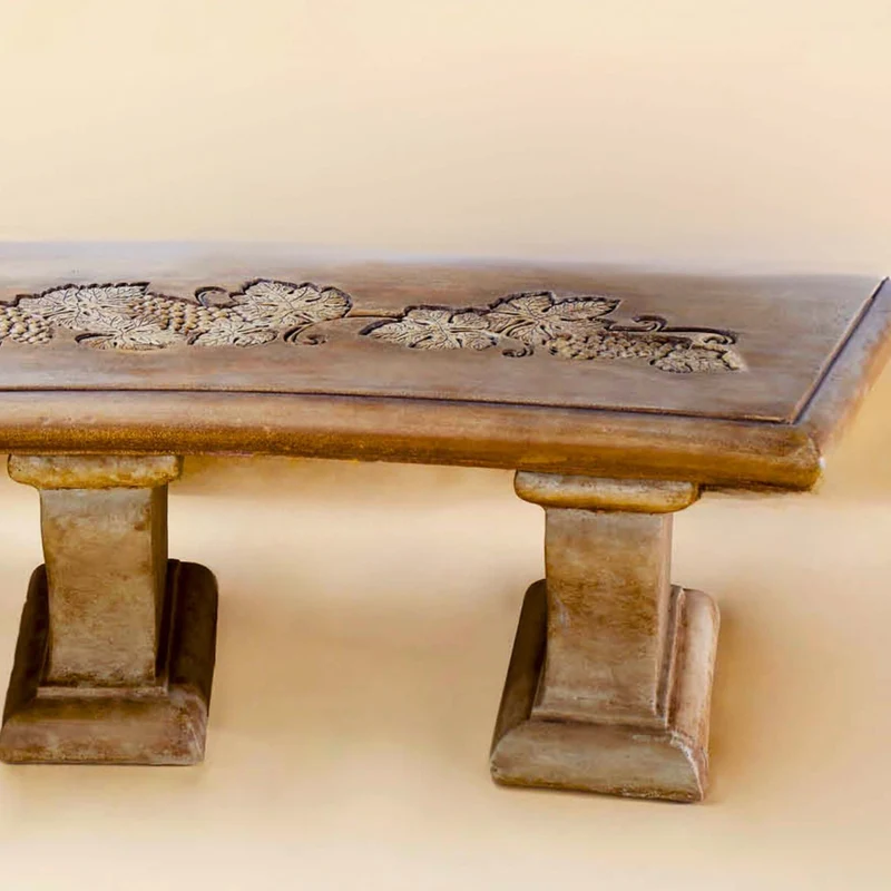 Vitis Curved Concrete Garden Bench - Giannini #577