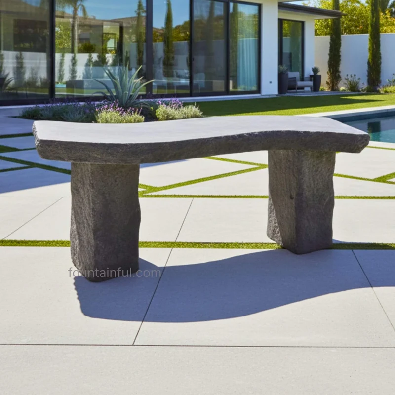 S-Curve Concrete Garden Bench - Giannini #581