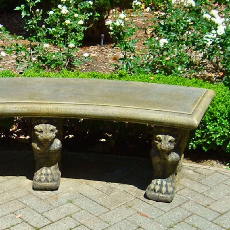 Gryphi Curved Concrete Garden Bench - Giannini #575