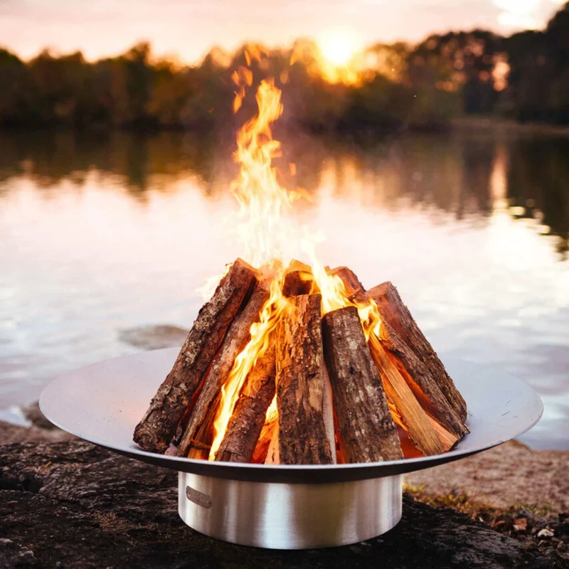 Bella Vita Series Wood Burning Fire Pit in Steel - Fire Pit Art